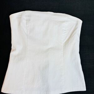 Forever 21 White Strapless Tube Top | Back Zip | Size M